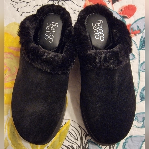 NIB Franco Sarto Waleria Suede and Faux Fur Time Slip On Shoes - Picture 1 of 6